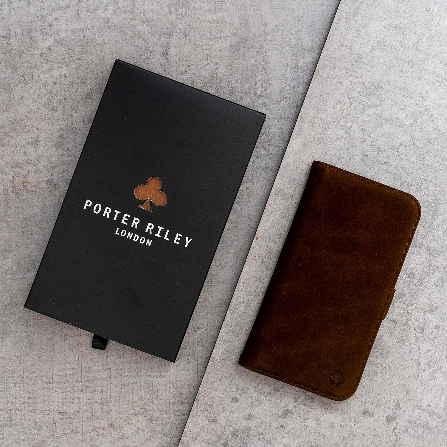 Porter Riley - Leather Case Compatible with iPhone 16 Pro Max. Premium Genuine Nubuck Leather Book/Wallet/Book Case with Card Slots and Horizontal Stand (Brown, Tan) - Image 5