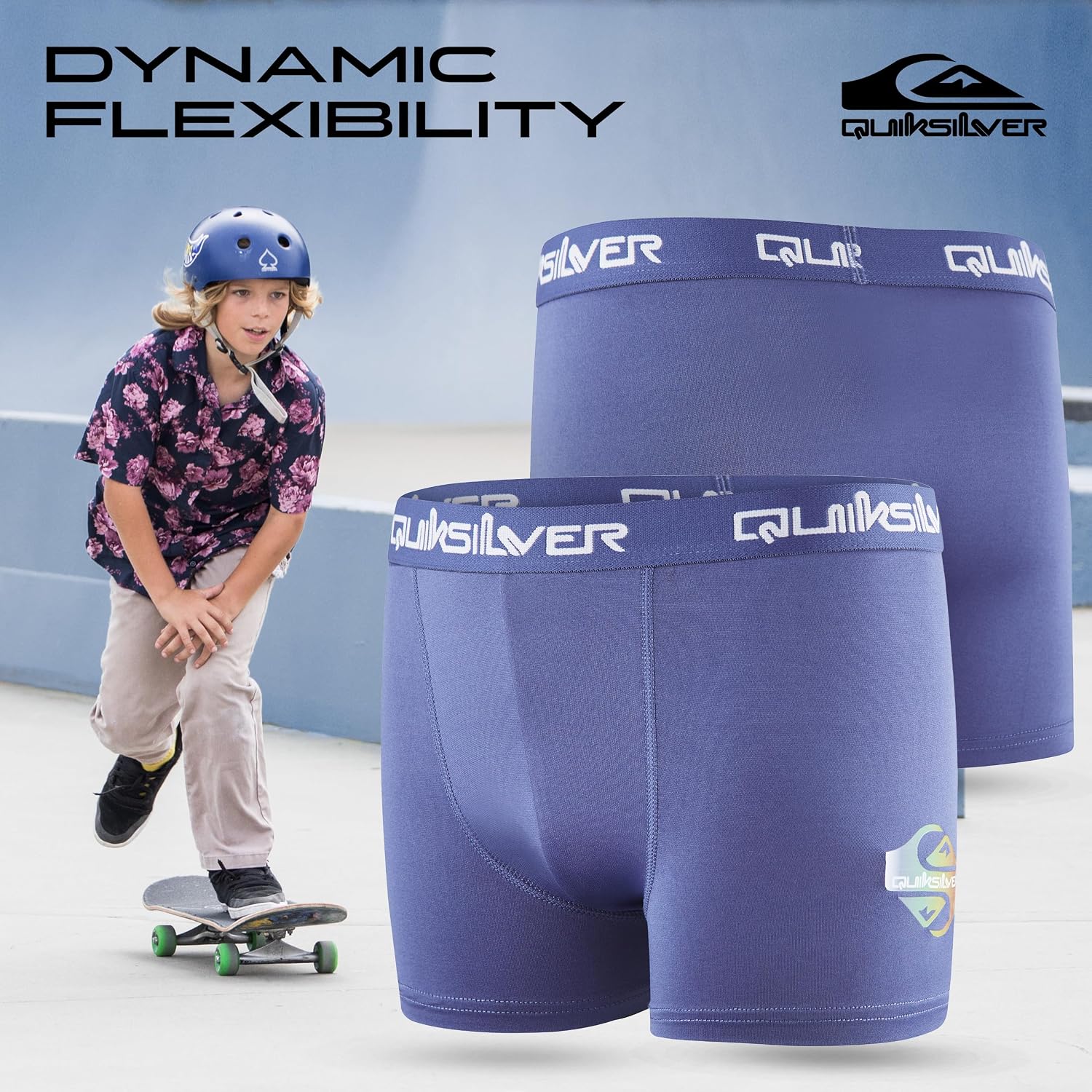 Quiksilver Boys Underwear, 4 Pack Polyester Stretch Breathable Boxer Briefs
