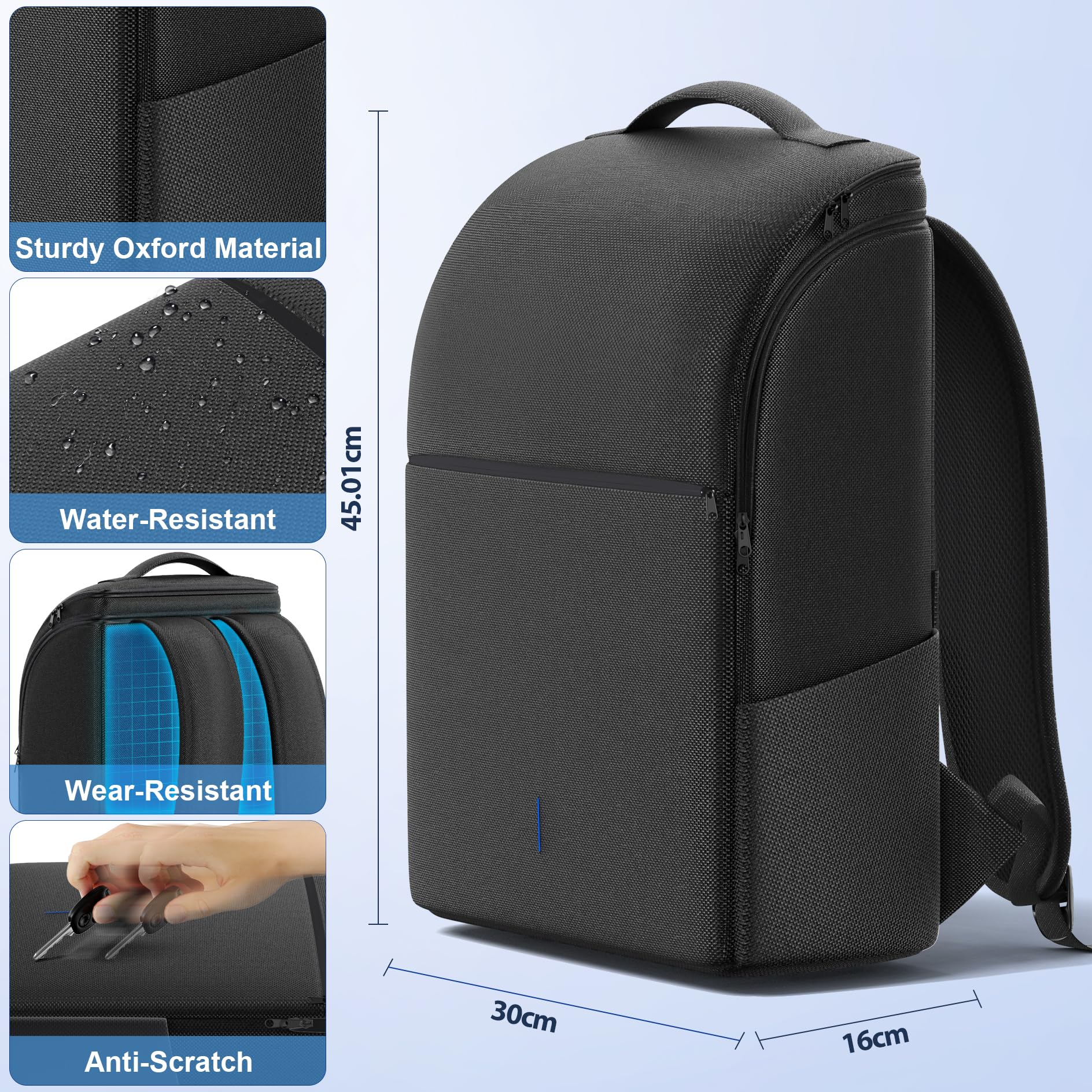 Rysker Plecak na konsolę PS5/ Slim/ Pro, torba podróżna PS5 z pełną ochroną, duża pojemność, torba do przenoszenia PS5, PS Portal, laptop, karta do gier, plecak PlayStation 5 z 3 kieszeniami na kabel