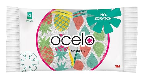 Scotch-Brite Ocelo No Scratch Scrub Sponges, 4 Sponges