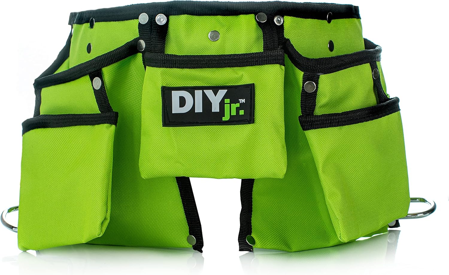 My First Tool Belt Green by DIYjr - Real Tool Belt for Kids Sturdy Tool Apron for Children Construction Childs Toolbelt Adjustable Boys and Girls Junior Carpenter Set