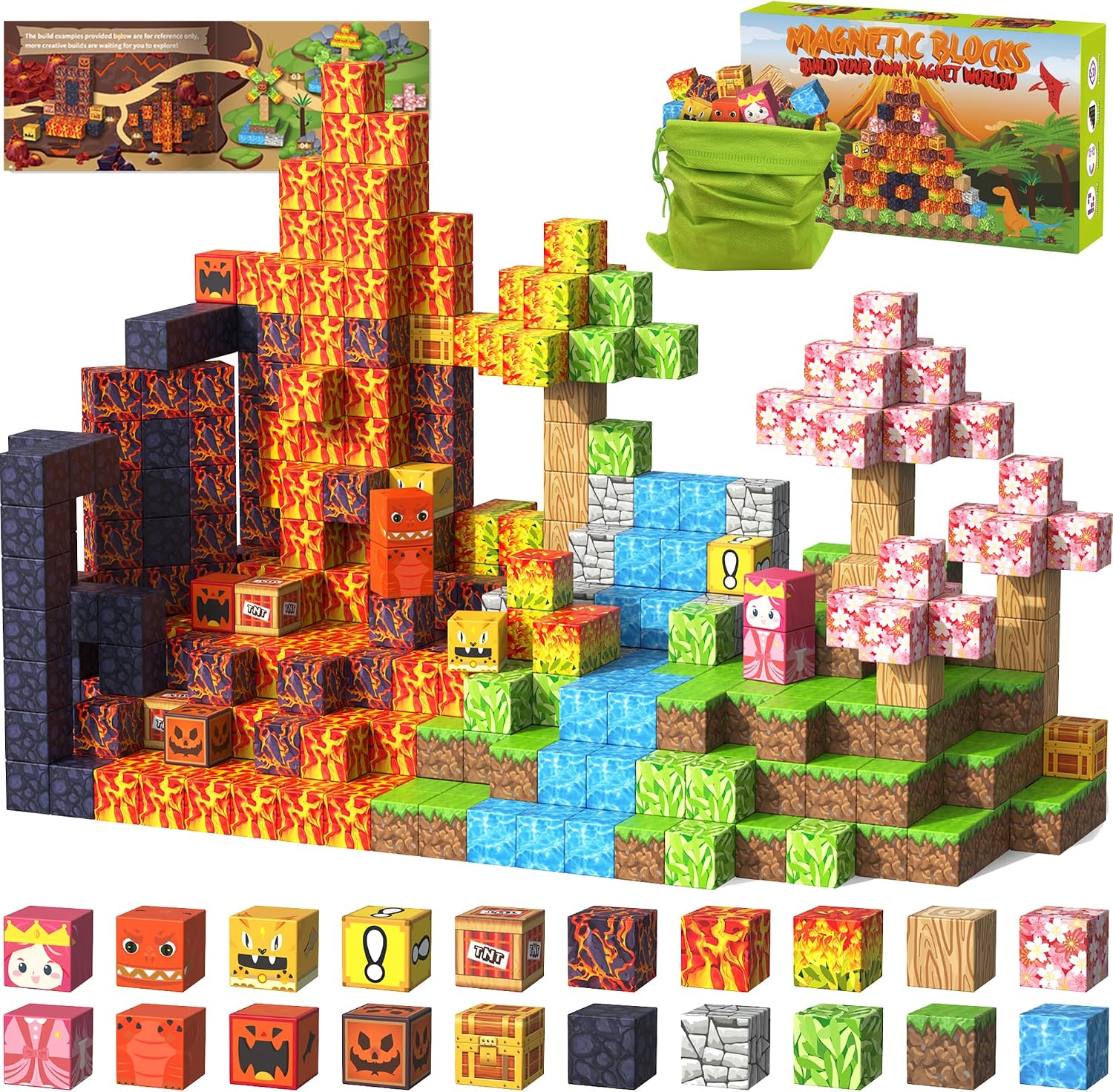 Magnetic Blocks, 100 PCS Magnetic Building Blocks Sets for Kids Age 3 ...