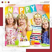 Vista 5 de Yaomiao 44 coronas de espuma para niños, tiaras de princesa, coronas de diamantes a granel, kits de fabricación de calcomanías para suministros
