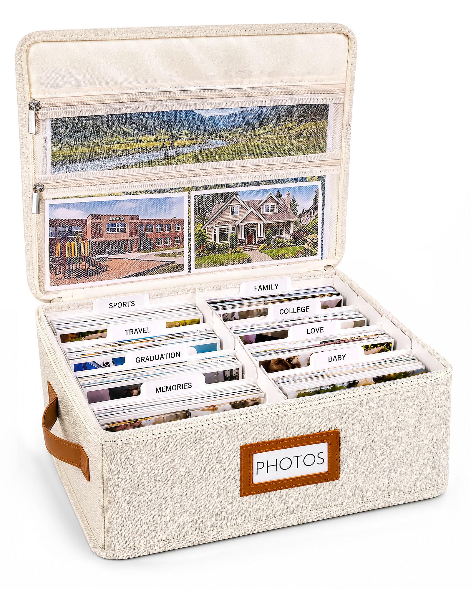 BS-VOG Photo Storage Box Holds 2000 Photos with 30 Dividers and Label