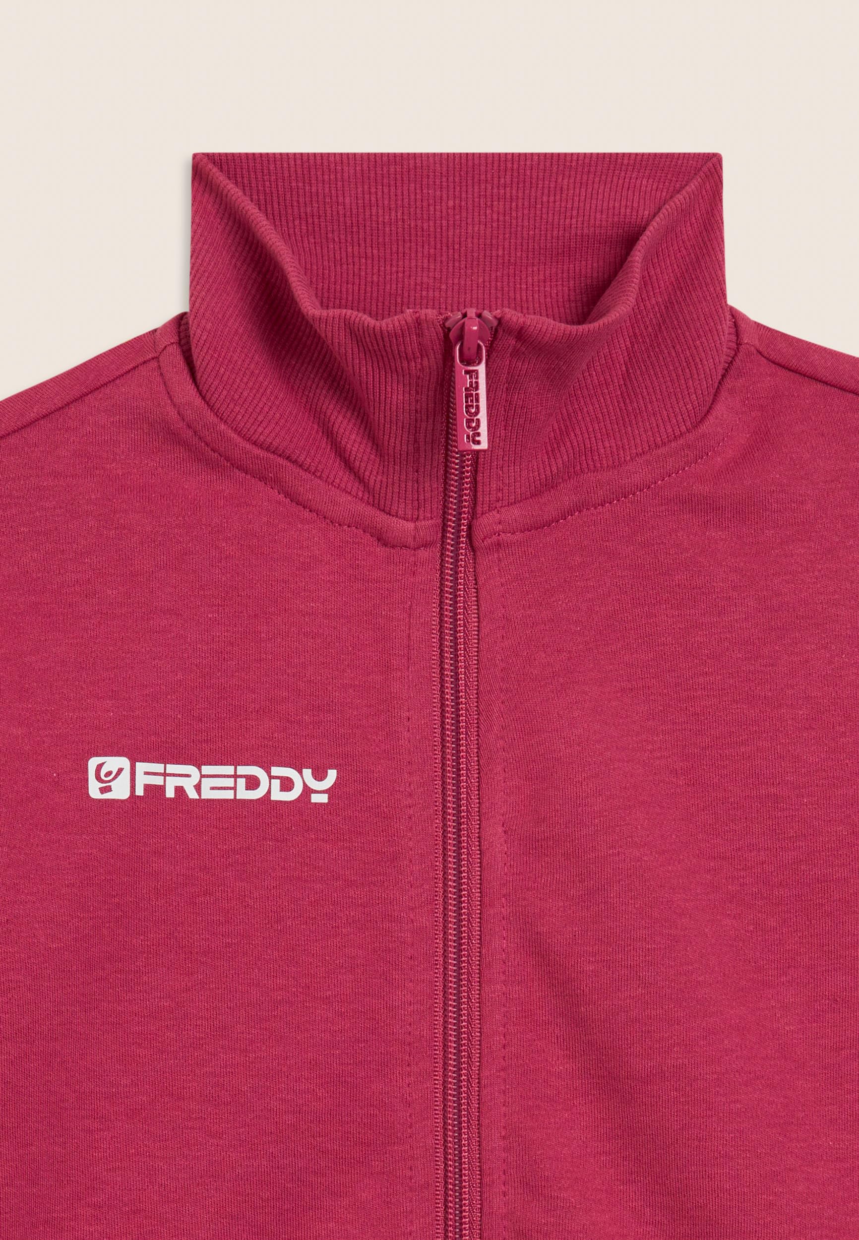 FREDDY - Tuta Sportiva Bambina In Cotone Con Zip, Girl, Fuxia, 10 Anni