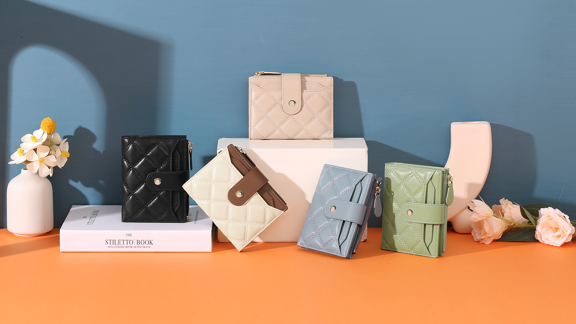 SENDEFN Portefeuille Femme Court Cuir Blocage RFID - 9 Emplacements Cartes, Pochette Monnaie Zippée, Protection Données