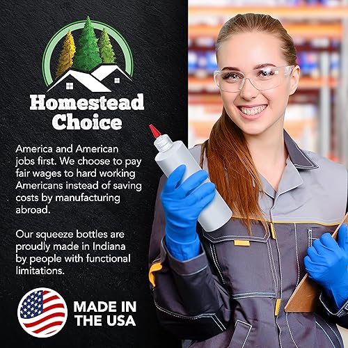 Miniatura 5 de Paquete de 6 botellas de plástico exprimibles para salsas, botellas exprimibles de condimentos de 16 onzas para líquidos, fabricadas en Estados