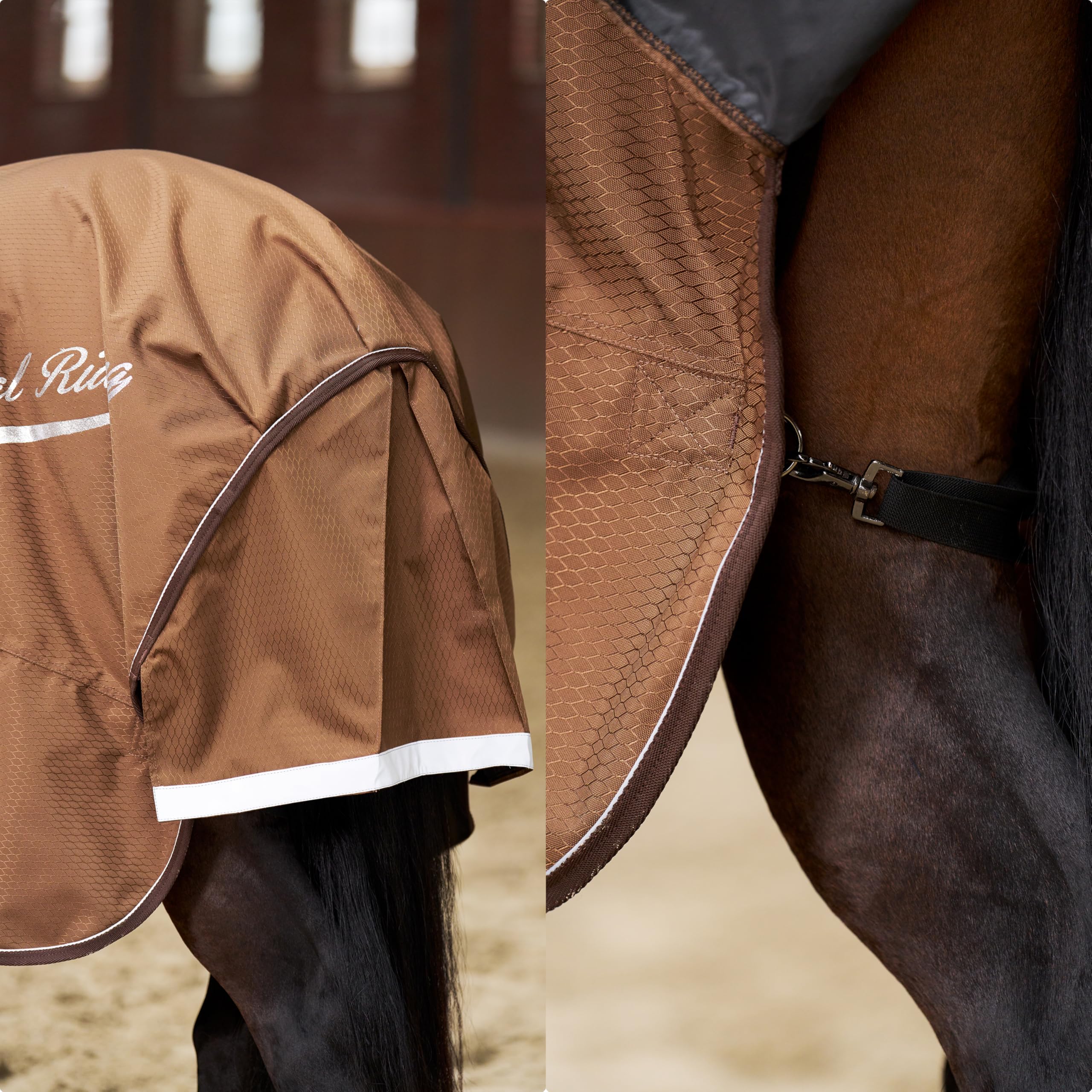 Imperial Riding Coperta per esterni IRH Super-Proof 100 g, 1200D Ripstop nylon impermeabile e traspirante, collo pieghevole e imbottitura, robusta coperta per cavalli, bronzo, 115
