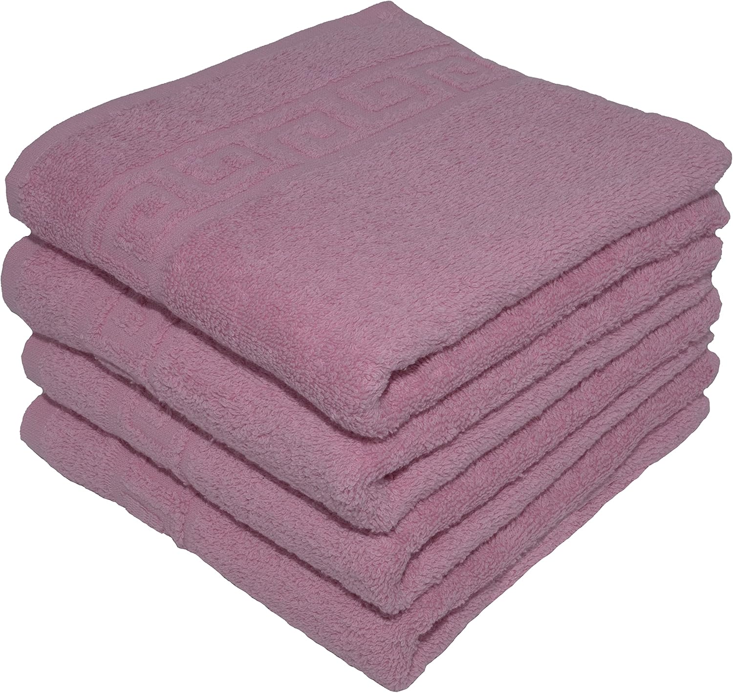 4 PINK HAND TOWELS SET,100 NATURAL COTTON 50X90 CM LARGE HOTEL QUALITY