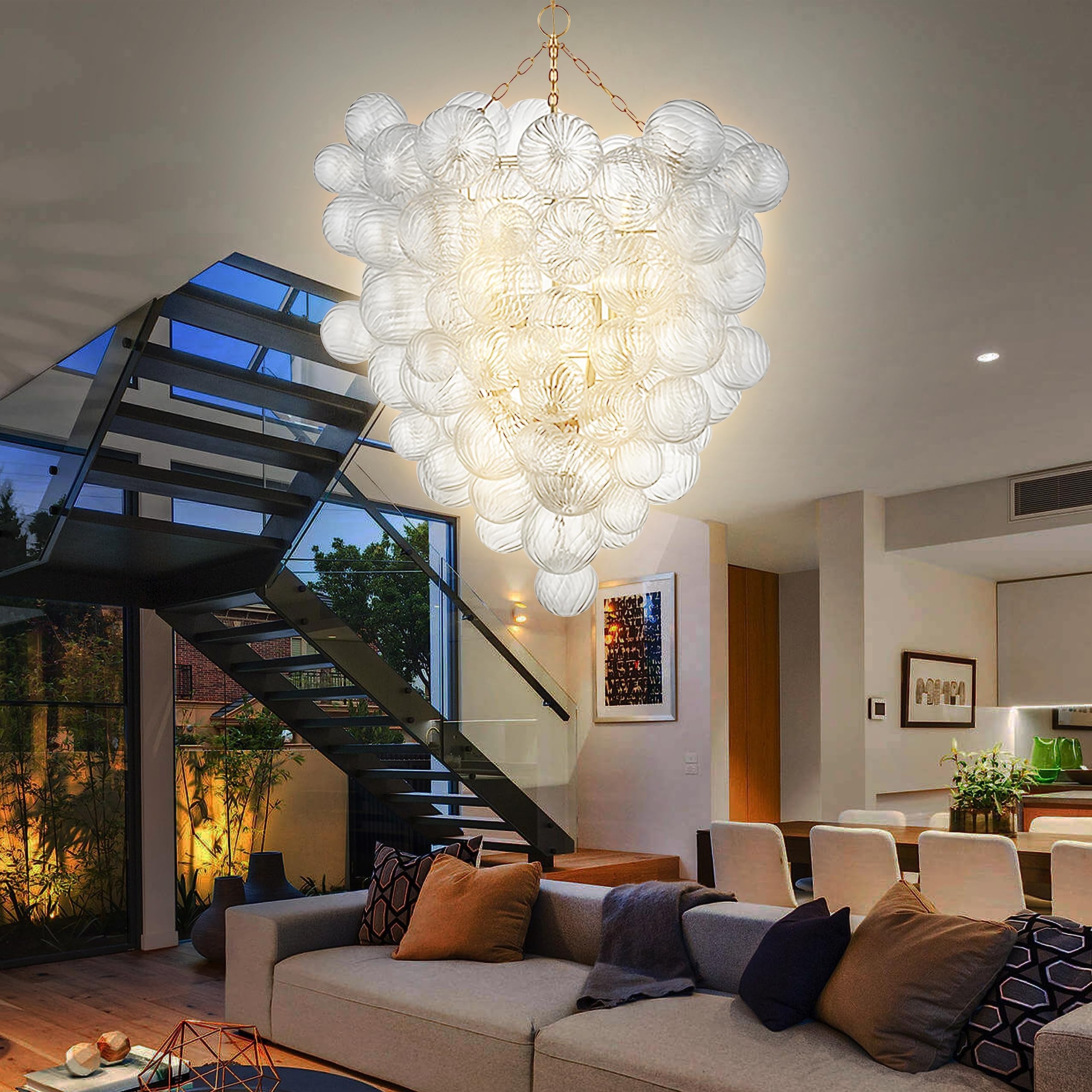 BeyPan Extra Large Glass Bubble Chandelier 2-Layer 44