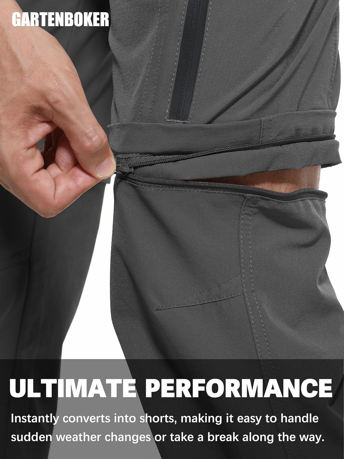 Mens Lightweight Hiking Pants Convertible Quick Dry Water Resistant Zip Off Outdoor Fishing Travel Cargo Work Pants