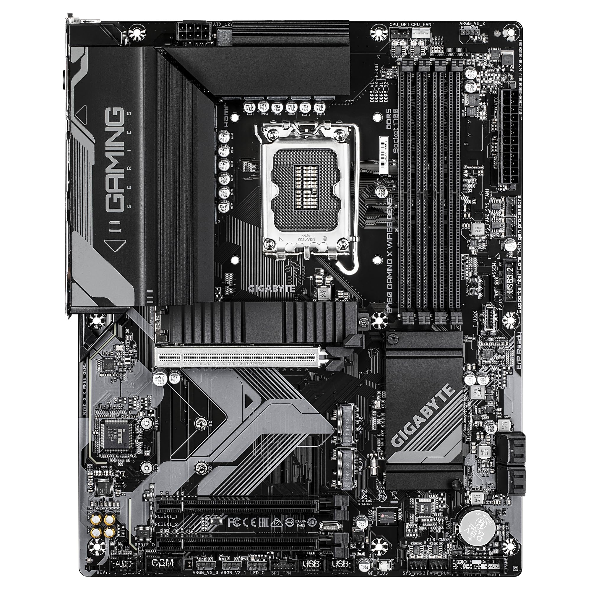 GIGABYTE B760 Gaming X WIFI6E GEN5 Placa Base – Compatible con procesadores Intel Core 14ª generación, VRM de 8+1+1 Fases, hasta 5600 MHz DDR5, 3 x M.2 PCIe 4.0, Wi-Fi 6E, LAN 2.5 GbE, USB 3.2 Gen 2