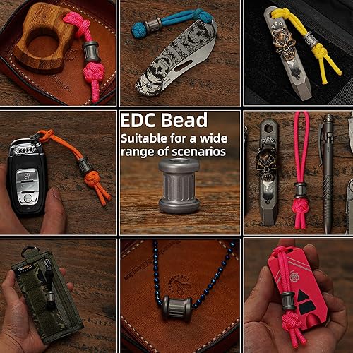 Miniatura 5 de HG618 - Cuentas de paracaídas de titanio  1 pieza de cuentas de cuchillo para patio de tierra al aire libre, accesorios EDC para pulsera, collar,
