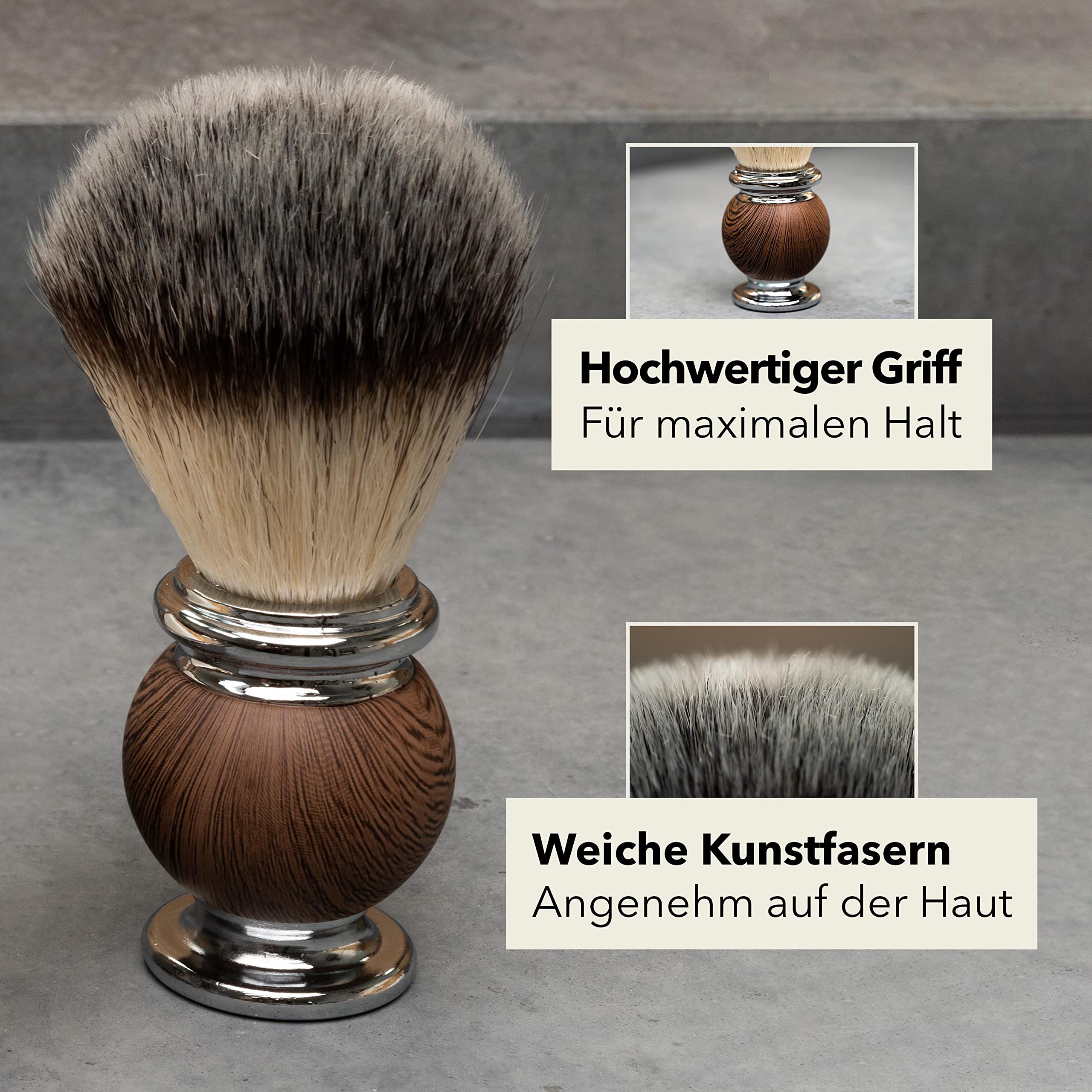 Störtebekker® Premium Rasierpinsel Set mit Rasierschale aus Edelstahl & Rasierseife Sandelholz [inkl. Rasur- und Bartguide E-Book] - Geschenkidee - Perfekte Ergänzung zu Rasiermesser & Rasierhobel