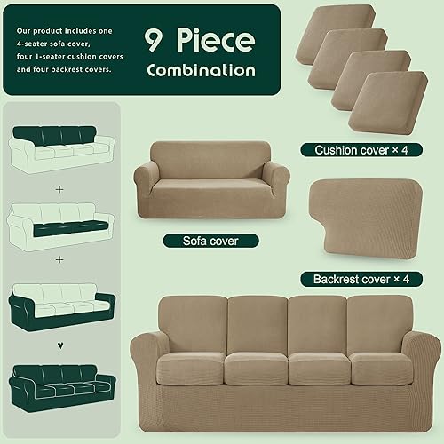 Vista 504 de CHUN YI - Funda elástica para sillón (3 piezas), funda para sofá de 1 plaza con un respaldo y cojín separado con banda elástica, tela jacquard