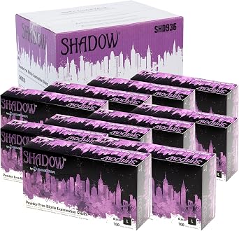 Adenna SHADOW Disposable Nitrile Gloves 6 Mil, Medical Grade, Textured Grip, Powder Free, Black