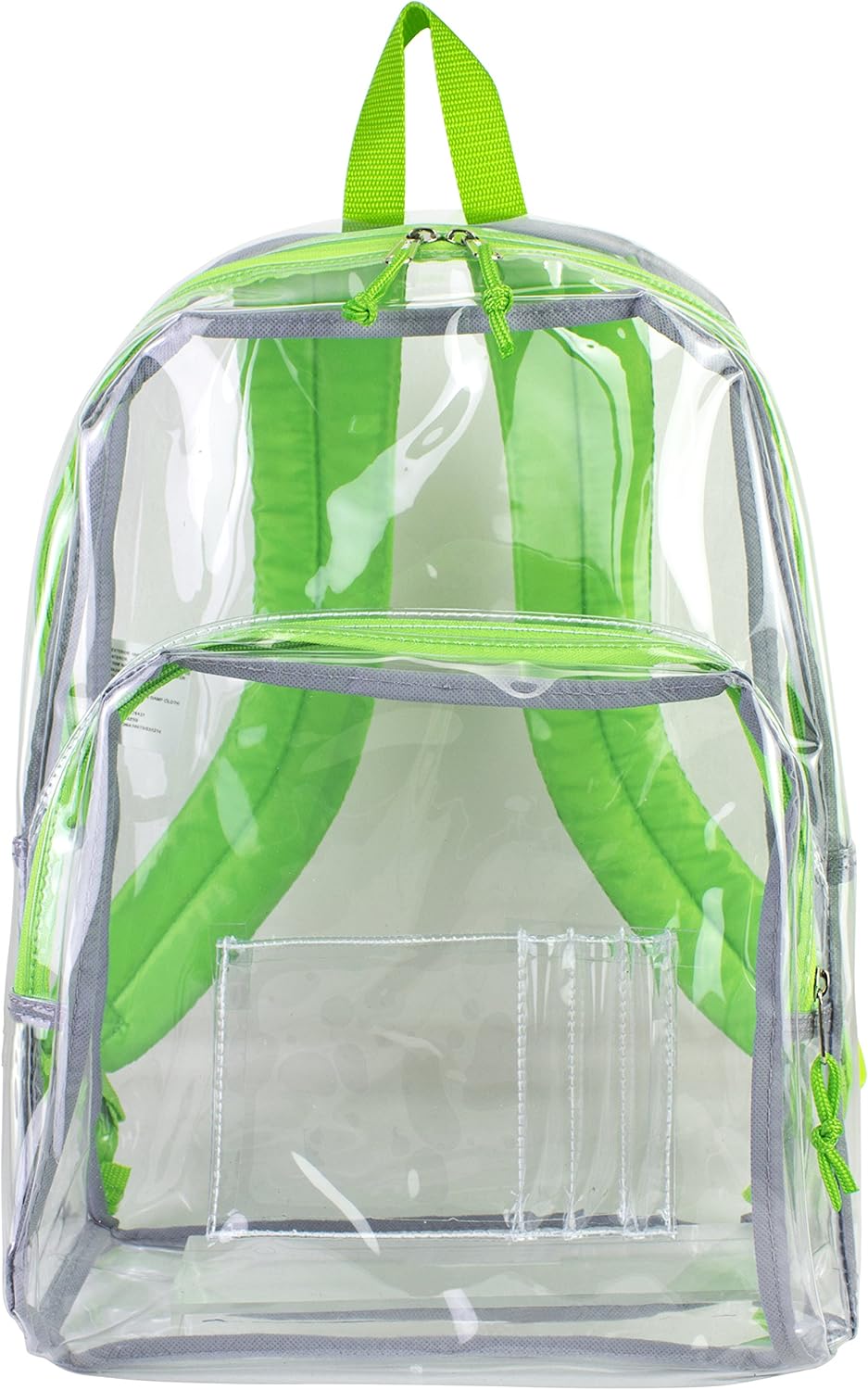 clear green backpack