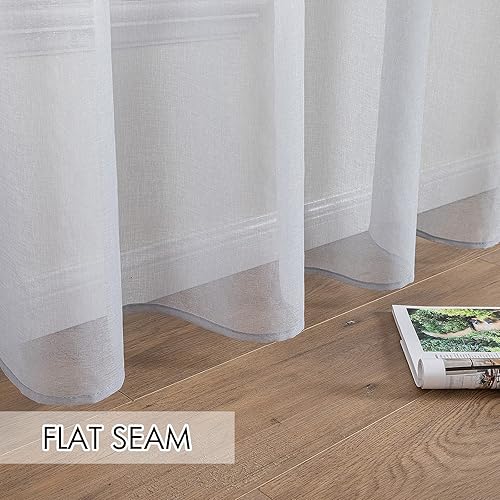 Miniatura 6 de MIULEE - Cortinas transparentes para ventana (2 paneles). Cortinas elegantes., Poliéster & Mezcla de poliéster, gris