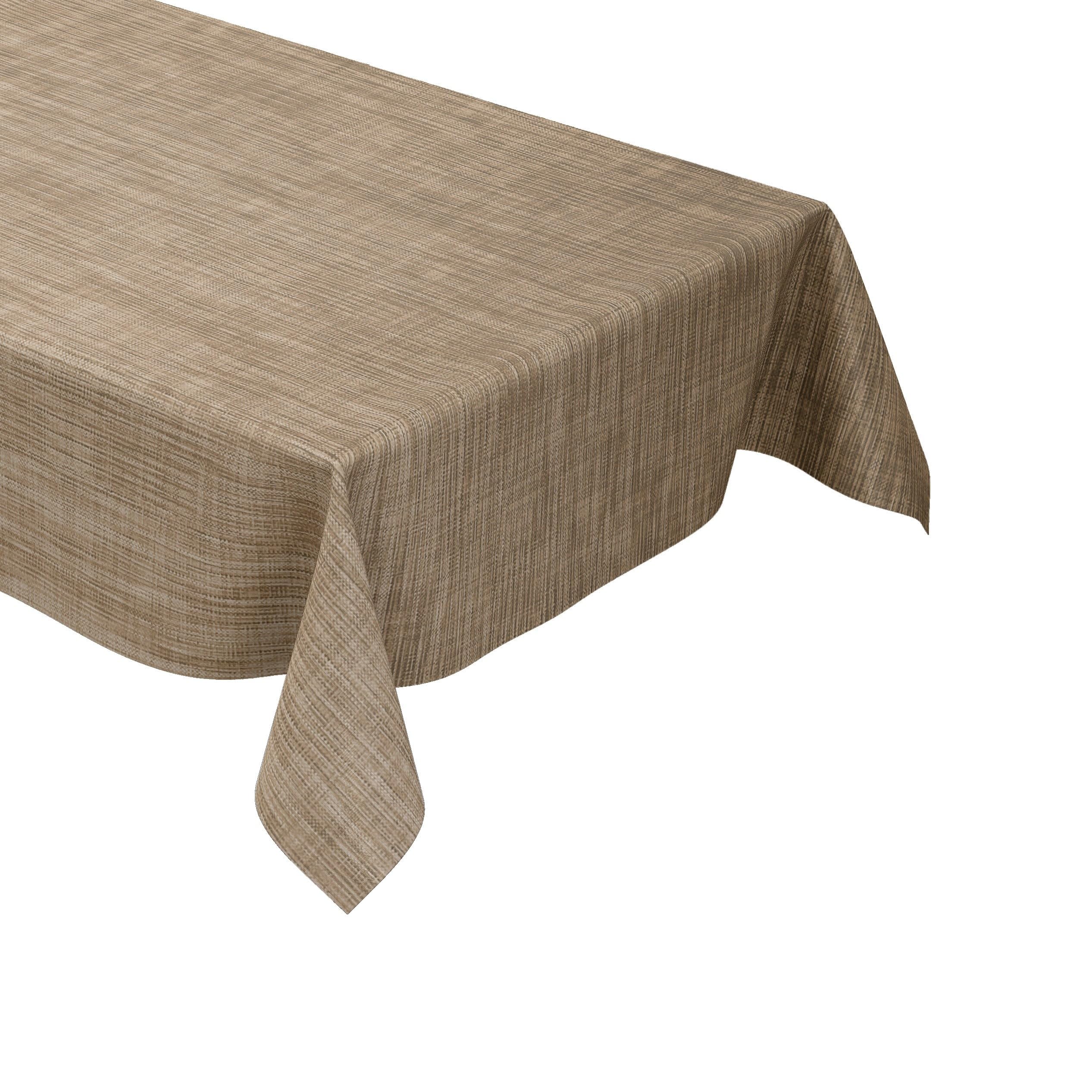 KEVKUS Wachstuch Tischdecke 160 cm Breite Übergröße B1778-01 beige Leinenoptik - Größe und Form frei wählbar + knickfreier Versand + gerollt auf Papphülse
