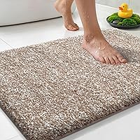 Vista 42 de Yimobra Alfombra de baño larga antideslizante, lavable, suave y absorbente, alfombra de baño de microfibra de doble tono con respaldo de goma