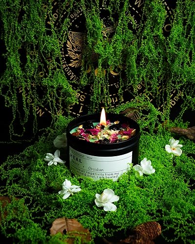 Miniatura 3 de Vela de energía de cristal de obsidiana, protección de la salud del aura para la salud, chakra ámbar báltico, cuidado personal mágico, apoyo