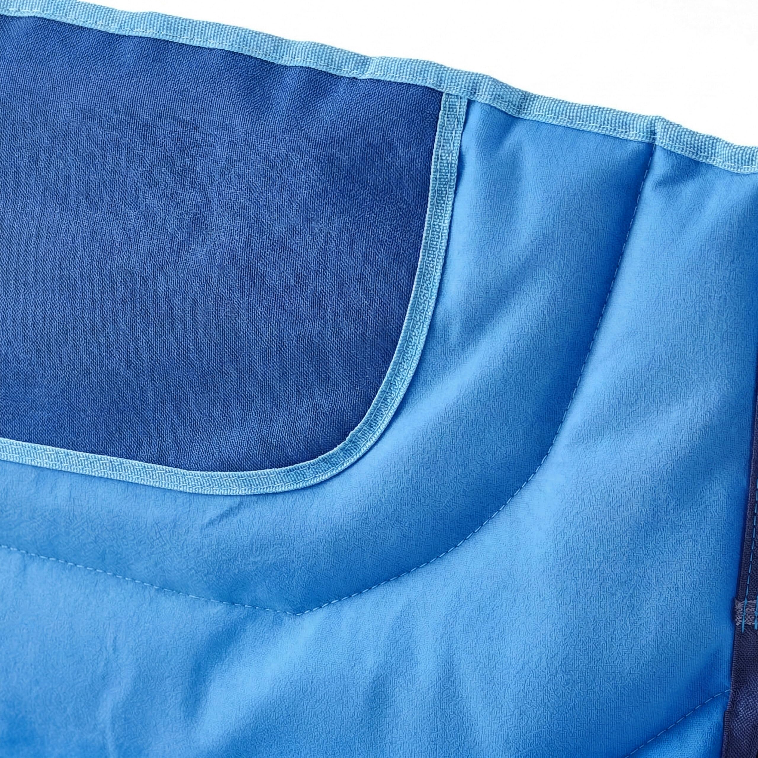 Relaxdays Silla Plegable Doble para Camping, Bolsa de Transporte, portavasos, 272 kg, poliéster y Metal, Azul