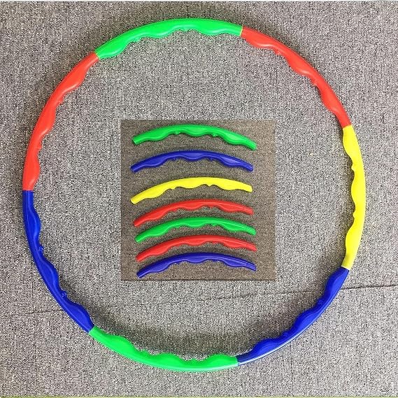 PEBBLE HUG Plastic Hoola Hoop, 8 Interlocked Pcs Hula Hoop, Exercise Ring for Fitness Indoor Outdoor Sports, Exercise Hula Hoop for Fitness Gymnastics, Dance, Pet Training