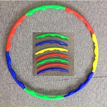 PEBBLE HUG Plastic Hoola Hoop, 8 Interlocked Pcs Hula Hoop, Exercise Ring for Fitness Indoor Outdoor Sports, Exercise Hula Hoop for Fitness Gymnastics, Dance, Pet Training