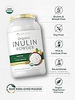 Vista 4 de Carlyle Organic Inulin Powder 48oz Prebiotic Fiber from Jerusalem Artichoke Vegan, Vegetarian, Non-GMO & Gluten Free Supplement
