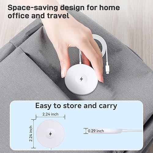 Miniatura 6 de DoHonest Cargador inalámbrico magnético 3 en 1, almohadilla de carga rápida de 15 W para iPhone 1615141312, AirPods y Apple Watch, diseño compacto,