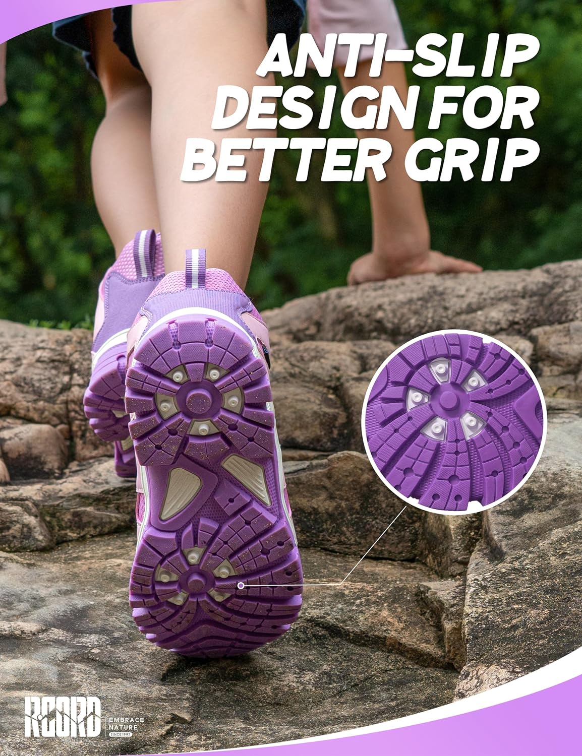 R CORD Kids Hiking Boots Waterproof Girls Hiking Boots Outdoor Non-Slip Comfortable Trekking Mountaineeing Shoes