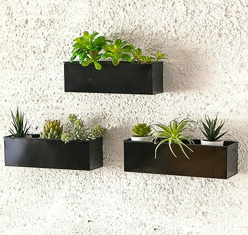 Miniatura 8 de LaLaGreen - Maceta de pared para interiores, paquete de 3, macetas grandes de 16 pulgadas para suculentas montadas en la pared, maceta colgante de