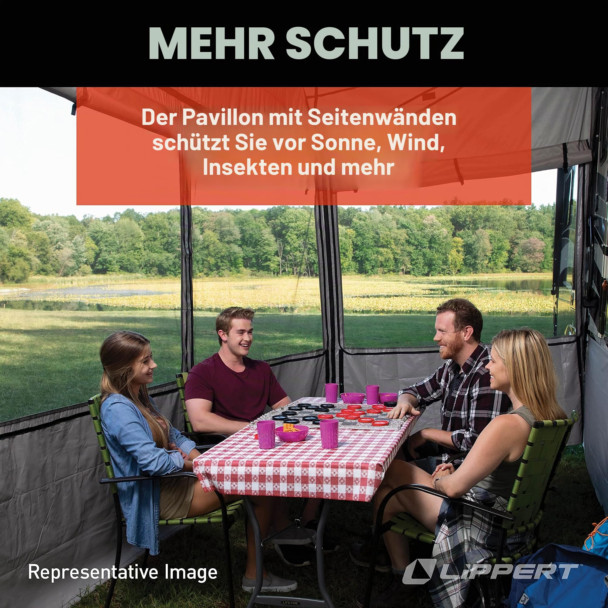 Solera 362226 Familien-Vorzelt, 335 cm, für 300 bis 640 cm manuelle oder elektrische Wohnmobil-Markisen, Polyestergewebe, wetterfest, Aufbewahrungstasche, kompatibel, Dometic, Carefree