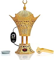 Vista 1 de AM Quemador de incienso eléctrico regulador, temperatura ajustable y temporizador, quemador de Oud para Bakhoor, incienso, resina, diseño seguro sin