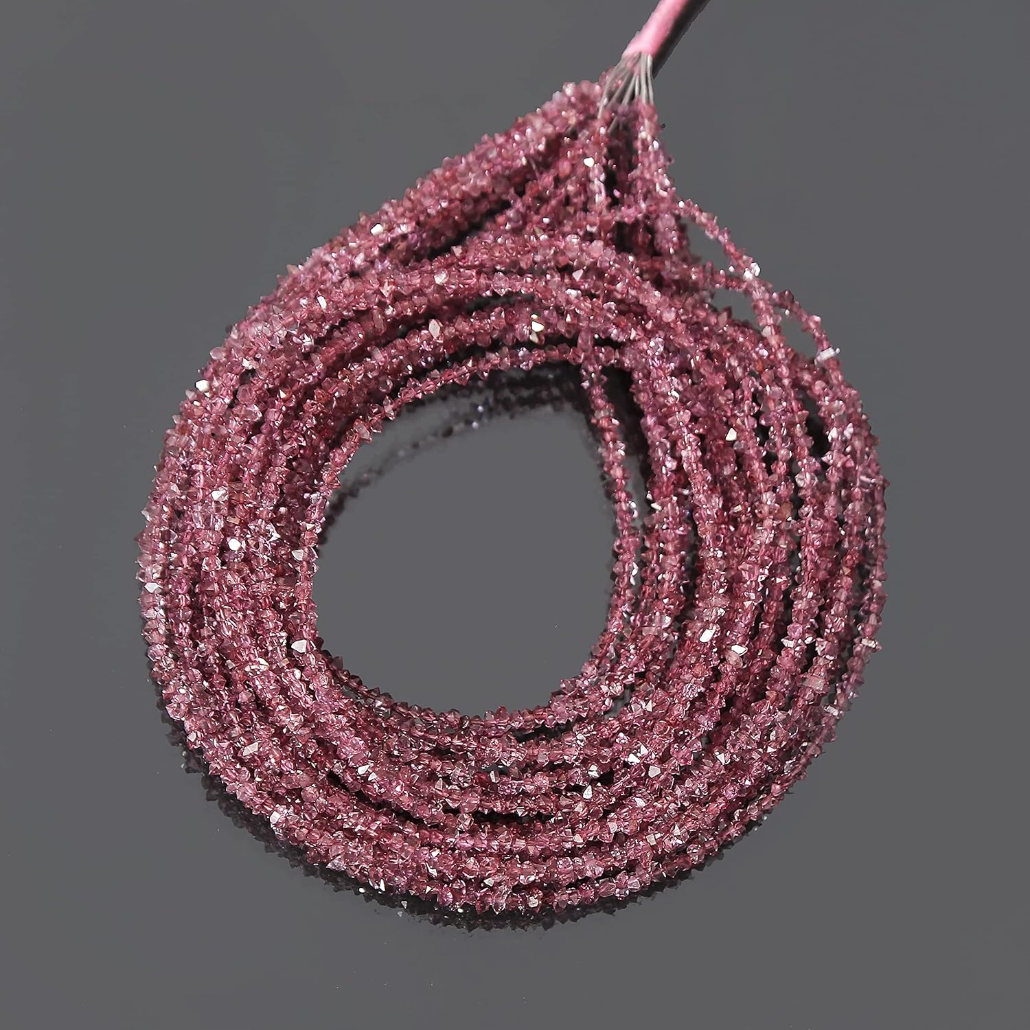 Rare Red Herkimer Diamond Uncut Beads Strand, 3x4 mm Diamond Chips, 16 Inches Diamond Quartz Beads by Gems Valley