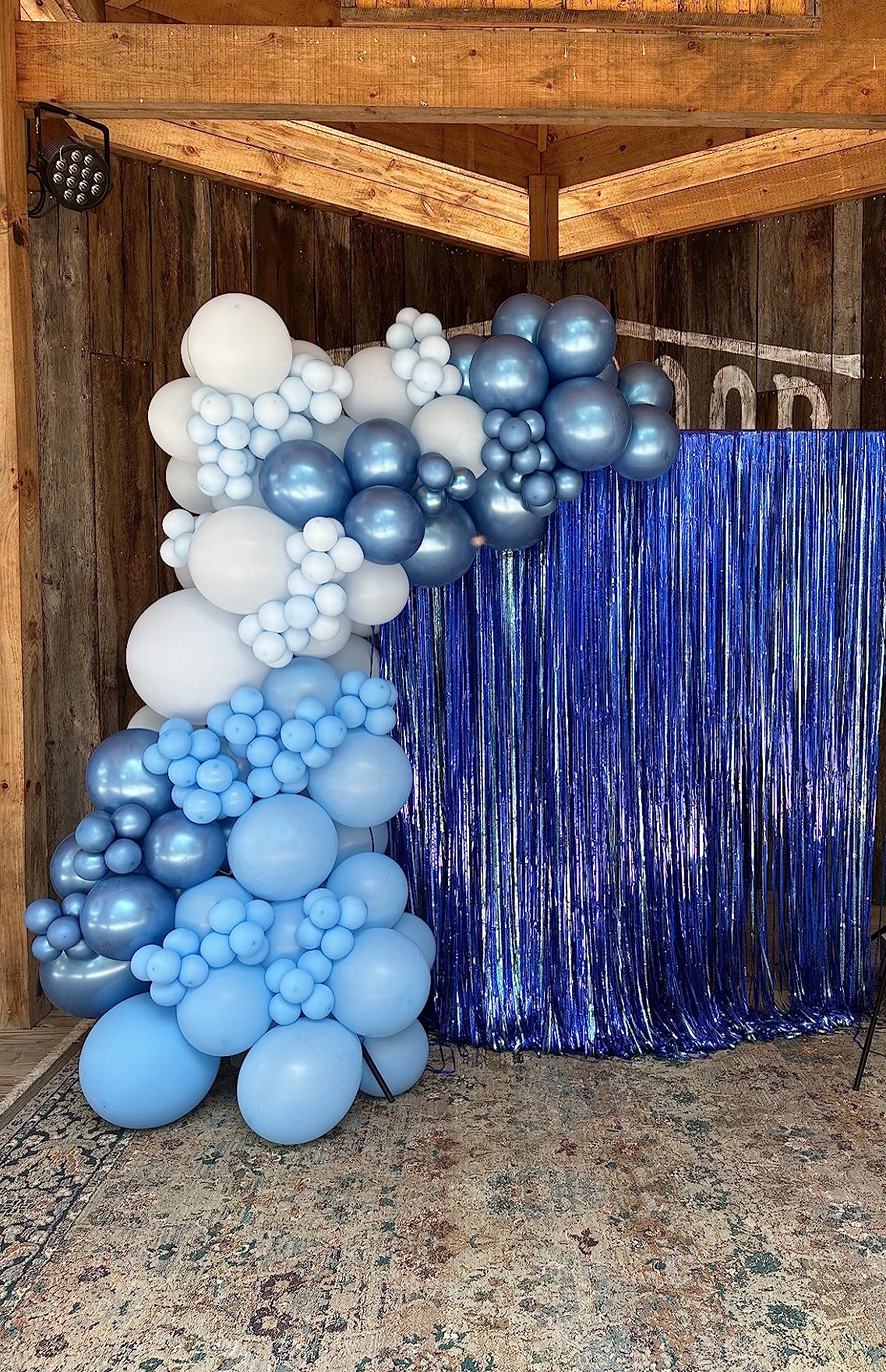 Happy Birthday Decoration Set, Blue Birthday Theme For (Boys & Girls) Foil Curtain, Blue, White And Golden Party Latex Balloons, Birthday Banner, Birthday Accessories - View #4