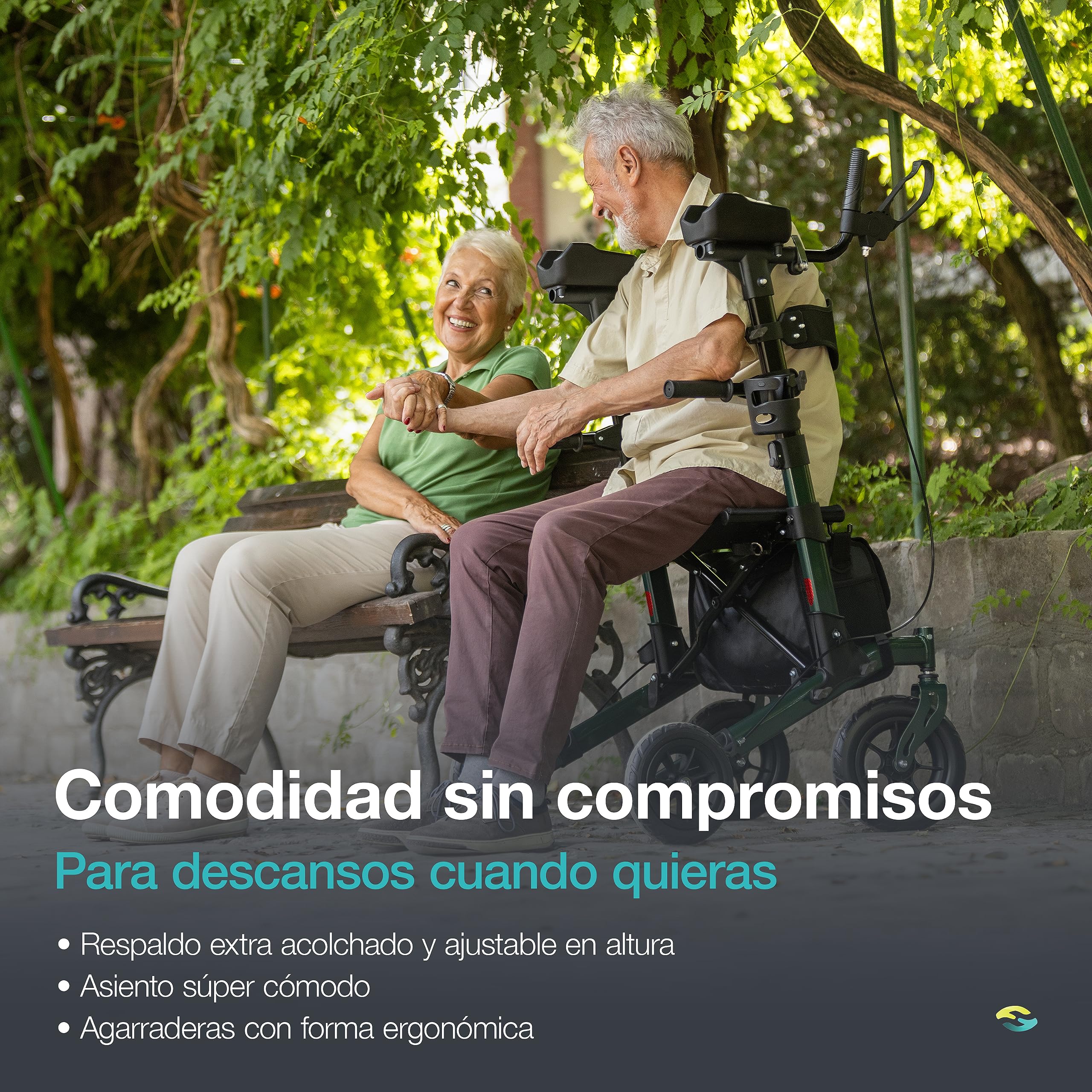 Helavo Andador para Exteriores con Apoyabrazos Acolchados - Andadores con Ruedas de Caucho para Uso al Aire Libre - Máxima Movilidad y Comodidad en Exteriores