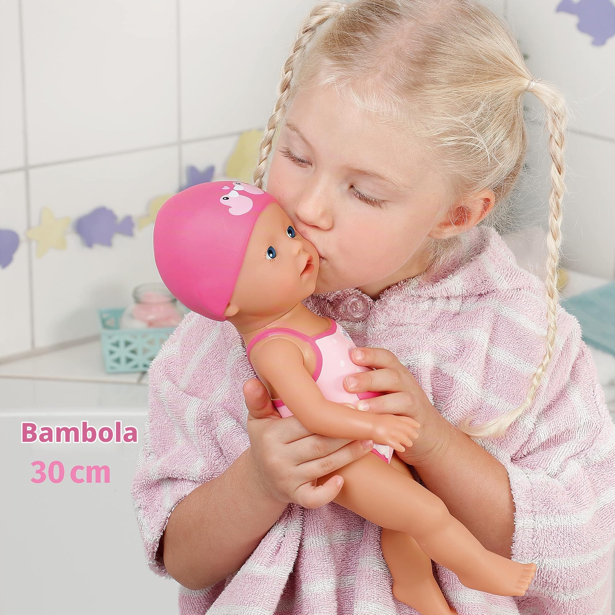 BABY born My First Swim Girl Doll 30cm - For Toddlers 1 Year and Up - Easy for Small Hands - Includes Bathing Suit and Cap
