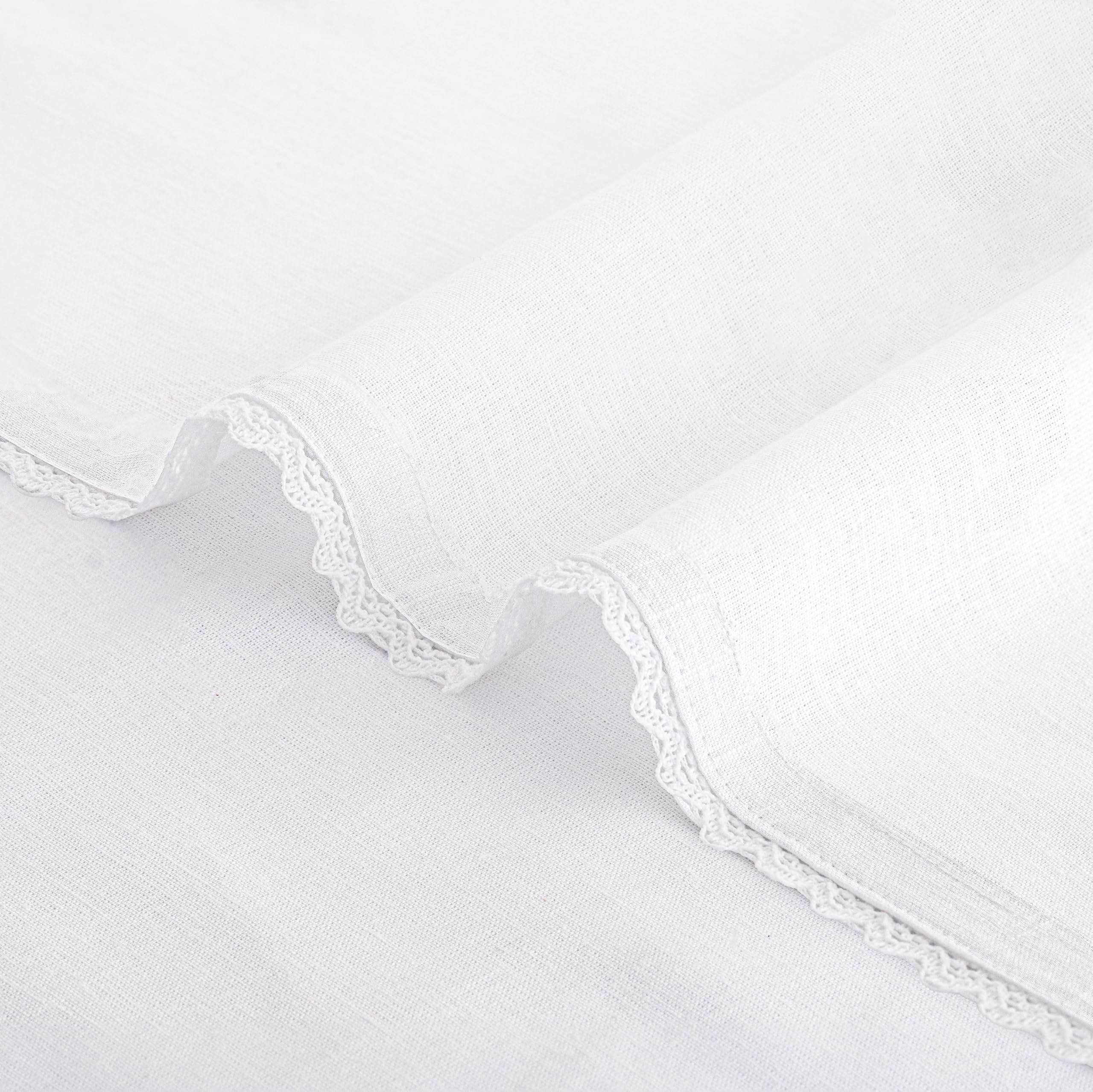 FINGERCRAFT Servilletas de Tela de Gran tamaño, Color Blanco, en Tela de algodón 100% Texturizado, Paquete de 12, 20 x 20 Pulgadas, Color Blanco, Esquinas en inglete para Uso Diario