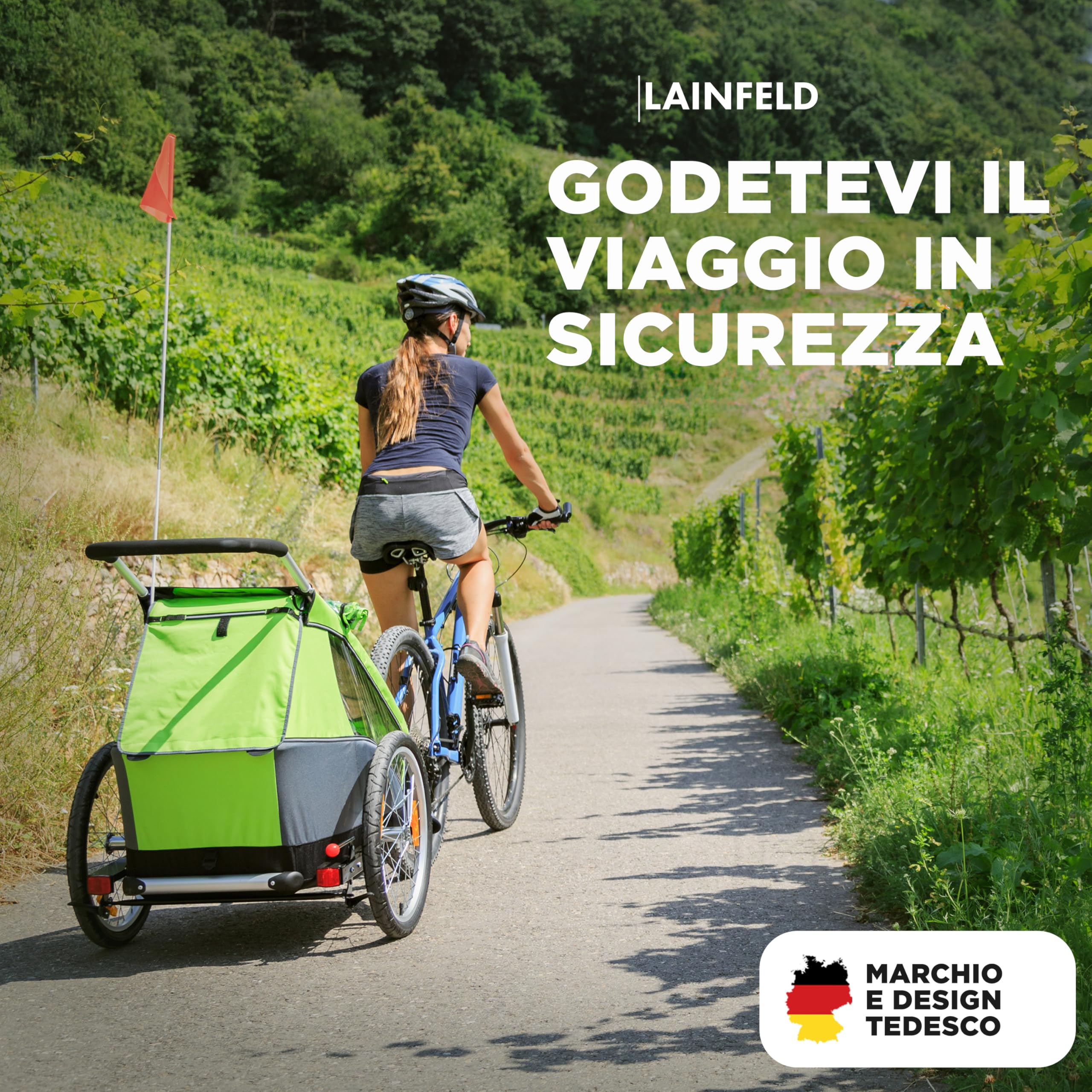 Attacco per rimorchio LAINFELD Thule Chariot Coaster bicicletta con perno di sicurezza