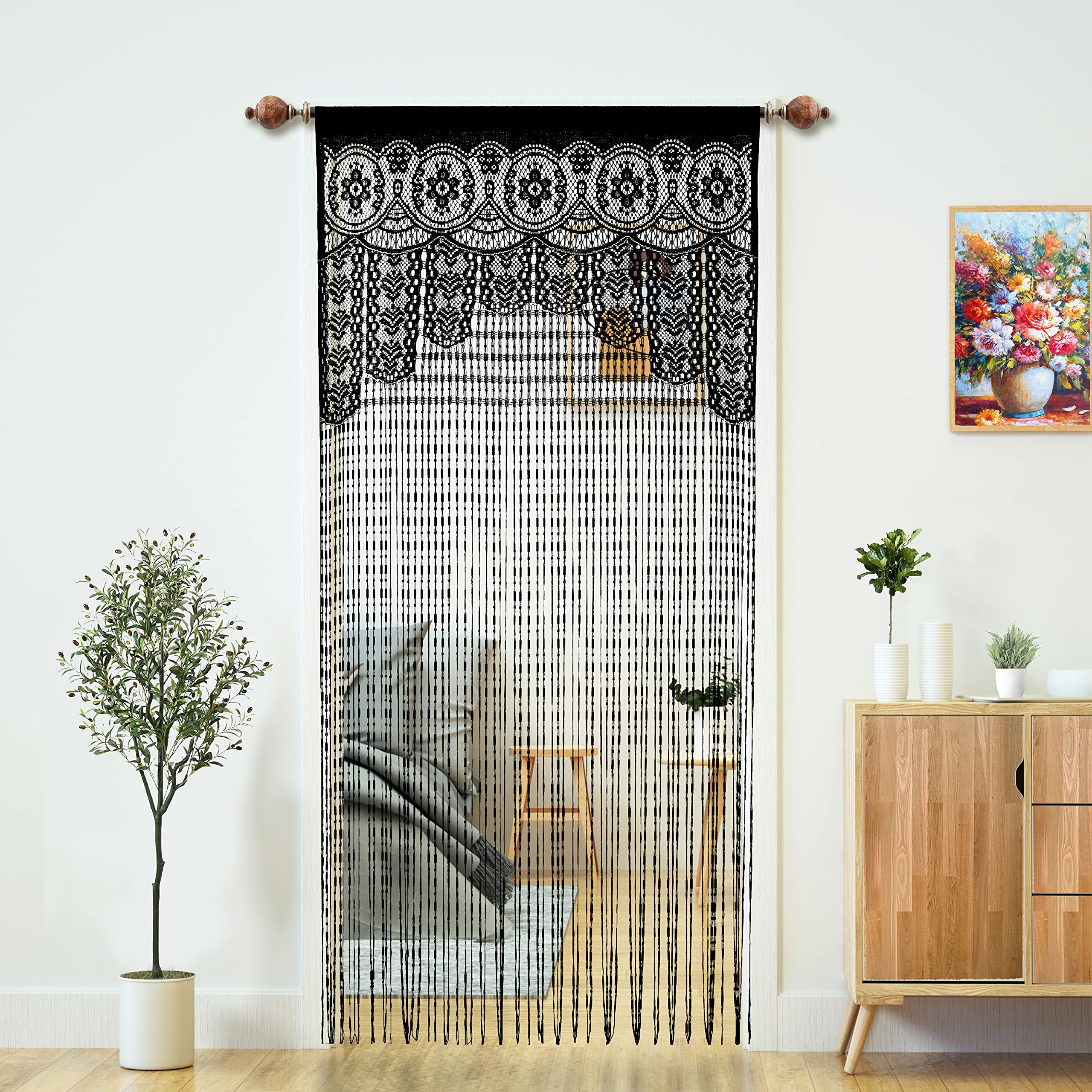 Tenda Porta In Macramè Fatta A Mano - Stile Bohémien 90x200 Cm - Decorazione Hippie Per Matrimoni E Pareti