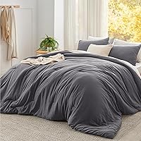 Vista 46 de Bedsure Juego edredón suave prelavado tamaño King, uso 365 días, cálido relleno alternativo GentleSoft™, 1 edredón ligero (104x90 pulgadas) y 2