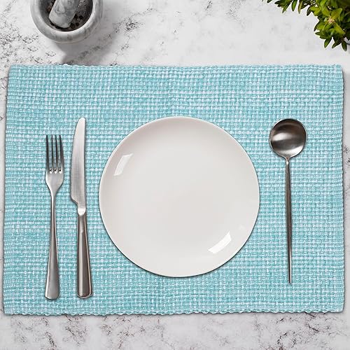 Urban Villa Manteles individuales para mesa de comedor, 100% algodón, 14 x 20 pulgadas, manteles individuales de gran tamaño, juego de 6 manteles