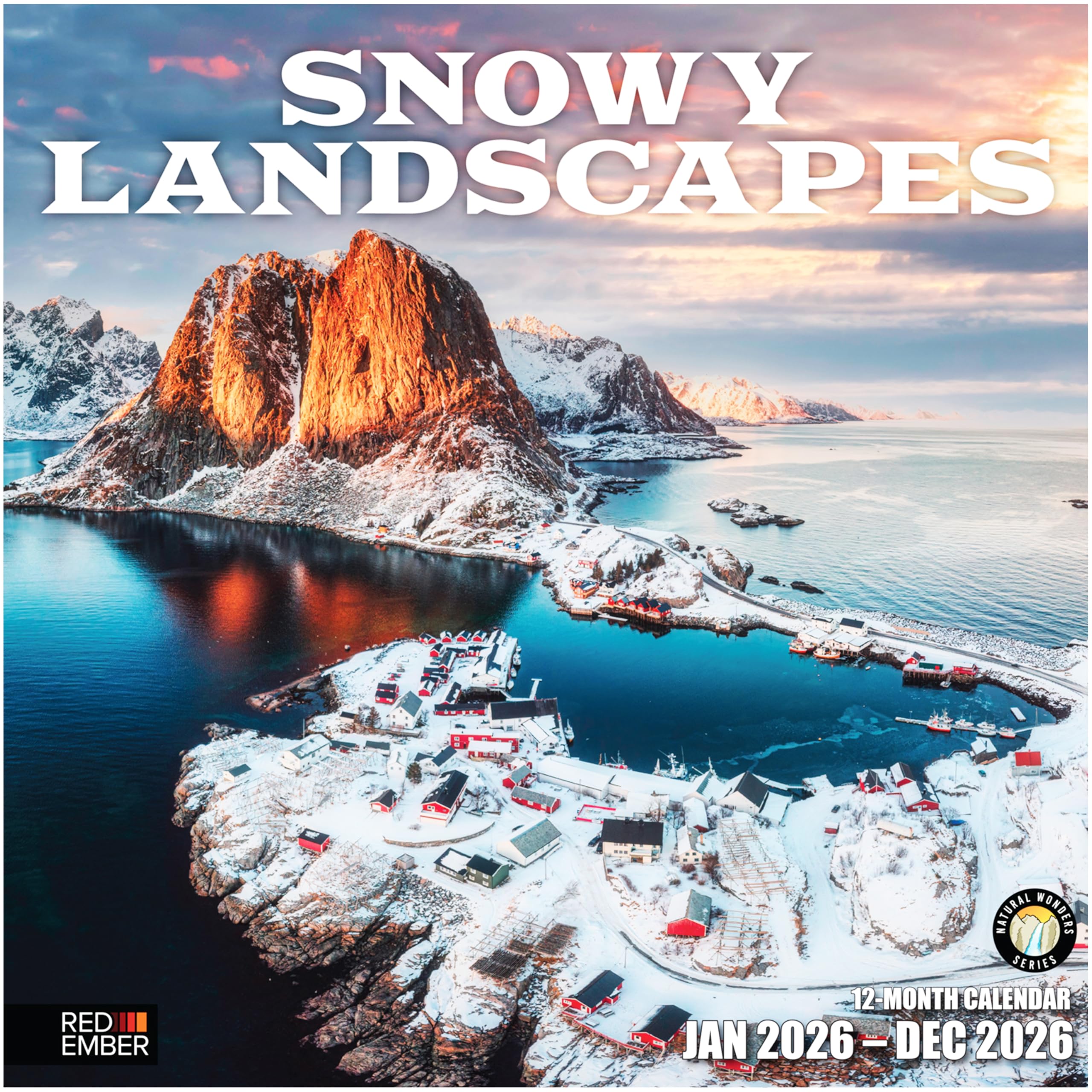 RED EMBER Snowy Landscapes 2026 Wall Calendar 12 Month | 12" x 24" Open | Thick &amp; Sturdy Paper | Giftable | Nature Calendar 2026