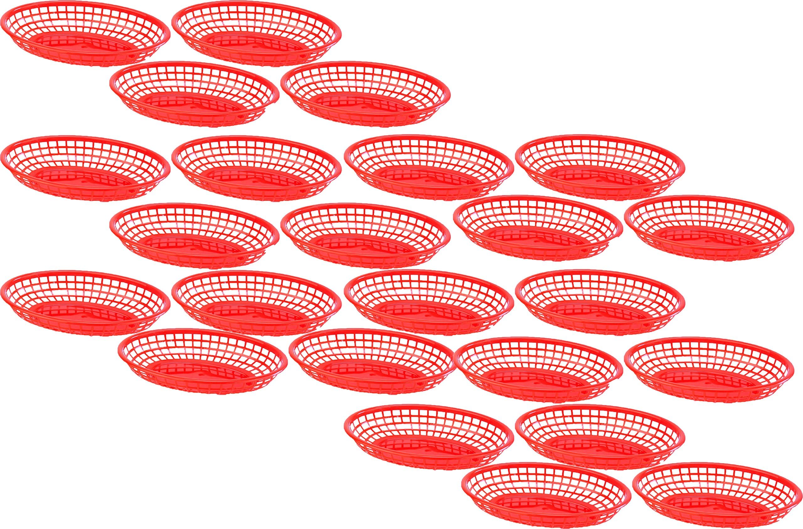 Red Oval Fast Food Baskets; 2 Dozen