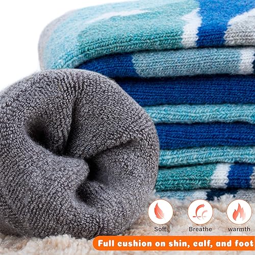 Miniatura 3 de Hylaea - Calcetines de lana merino para niños, calcetines térmicos cálidos hasta la rodilla, para esquí, patinaje, snowboard, para niños y niñas