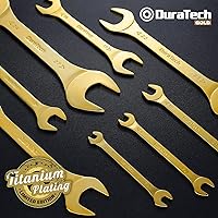 Vista 5 de DURATECH Juego de llaves superfinas de extremo abierto, métricas, 8 piezas, 0.217 in a 1.063 in, chapado en titanio, juego de llaves delgadas