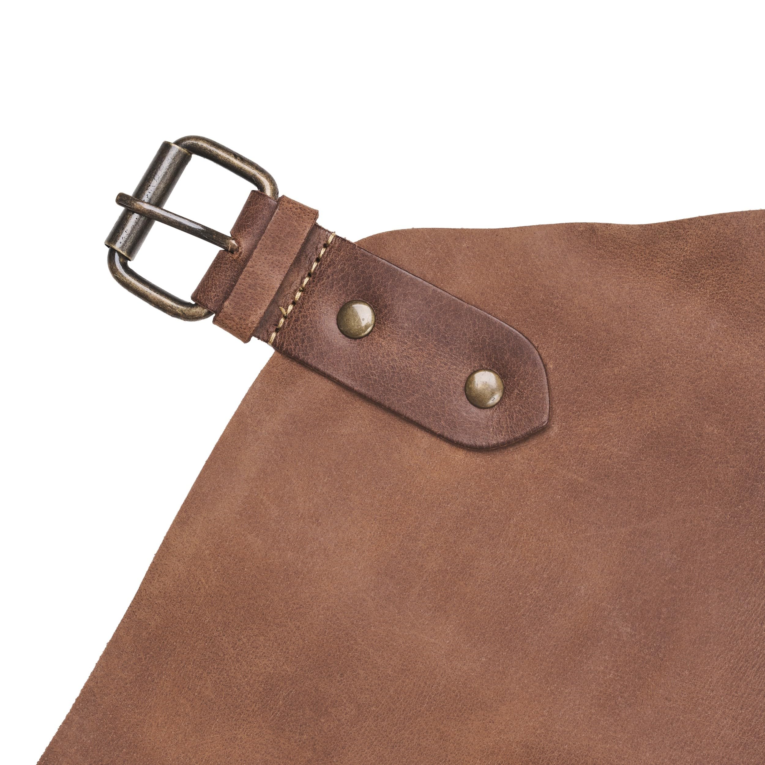 DRAKENSBERG BBQ Apron DR00303 - Delantal para barbacoa de piel auténtica, delantal de cocina y para gastronomía, bar, barista, regalo para hombres y hombres, hecho a mano en piel, marrón havana