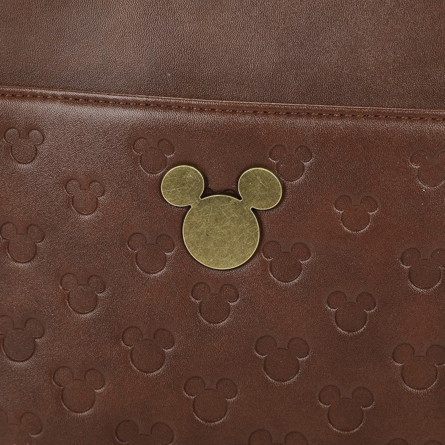Disney Mickey Mouse Character Ears 9.75" Women's Brown Crossbody Bag