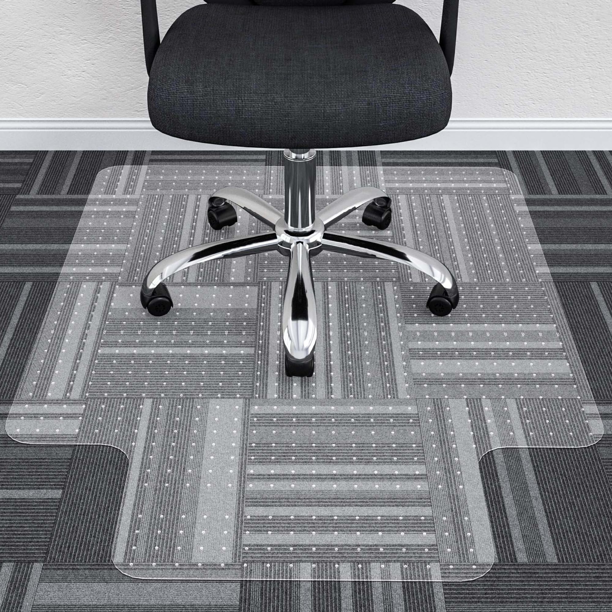 Office Chair Mat, 45" x 53" Transparent Desk Chair Mat for Low Pile Carpeted Floor, Easy Glide Carpet Floor Protector Mat for Home and Office